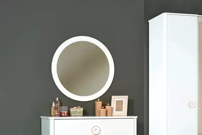 Круглое зеркало для комода Almila "Bella" d 70 х 70 х 8 см (Турция) Белое - Цена по запросу