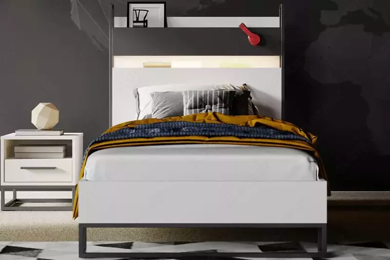 Каркас изголовья кровати Almila "Legend Moon" 100 см (Турция) Белый/черный Только в розницу