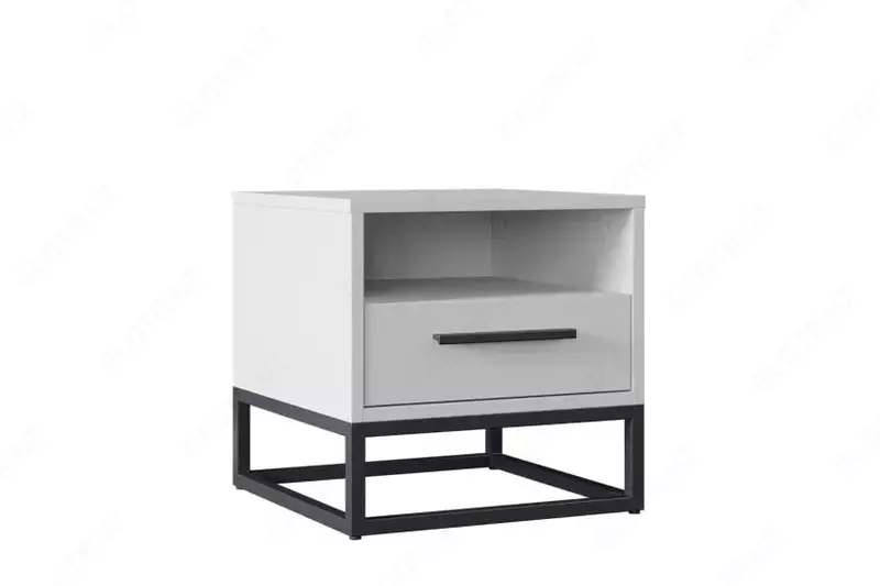 Прикроватная тумбочка Almila "Legend Moon" 45 х 47.1 х 45 см (Турция) Белая/черная