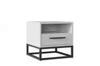 Прикроватная тумбочка Almila "Legend Moon" 45 х 47.1 х 45 см (Турция) Белая/черная