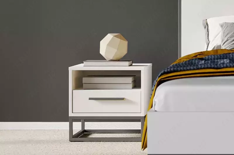 Прикроватная тумбочка Almila "Legend Moon" 45 х 47.1 х 45 см (Турция) Белая/черная Только в розницу