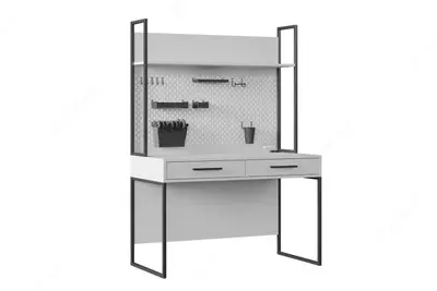 Письменный стол с верхним модулем Almila "Legend Moon" 120 х 60 х 172 см  (Турция) Белый/черный