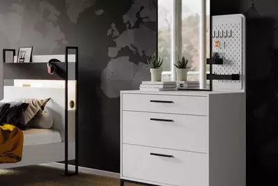 Комод (низкий) Almila "Legend Moon" 92 х 47.1 х 87 см (Турция) Белый/черный