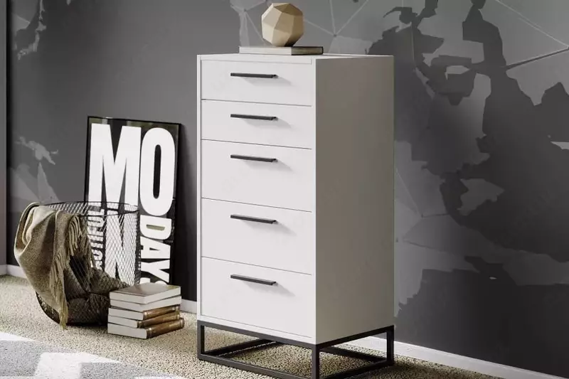 Комод (высокий) Almila "Legend Moon" 60 х 47.1 х 117.3 см (Турция) Белый/черный