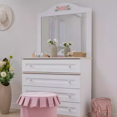 Комплект подростковой мебели Almila "Bianca" (Турция) Белый/розовый