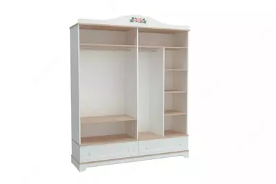 Шкаф 4-х дверный (глухой) Almila "Bianca" 182 х 55.3 х 225 см (Турция) Белый/декор - Цена по запросу