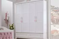 Shkaf 4 eshikli (mustahkam) Almila "Bianca" 182 x 55