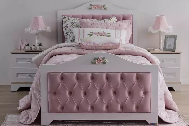 Декоративная обивка на спинку кровати Almila "Bianca" 100 см (Турция) Розовая