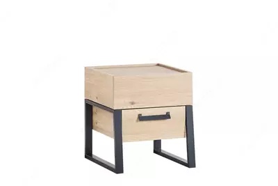 Прикроватная тумбочка Almila "Irony" 45 х 50.8 х 50.8 см (Турция) Дуб/черная