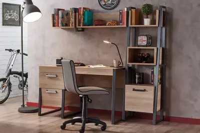 Письменный стол Almila "Irony" 125.4 х 63 х 85.3 см (Турция) Дуб/черный