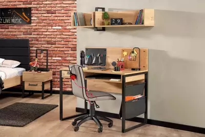 Настольный верхний модуль Almila "Irony" 125.4 х 27 х 34.5 см (Турция) Дуб/черный - Цена по запросу