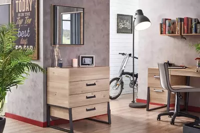 Зеркало для комода Almila "Irony" 60 х 6.7 х 60 см (Турция) Дуб/черное - Цена по запросу