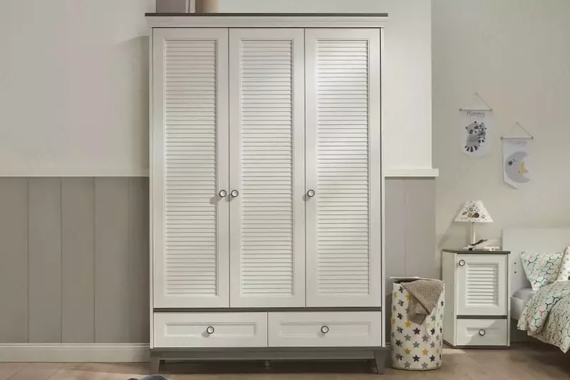 3-х дверный шкаф Almila "Mia" 140.6 х 55 х 209.2 см (Турция) Белый/серый