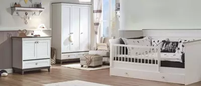 Детская кровать Almila "Mia Toddler" 90 х 200 см (Турция) Белая/Серая