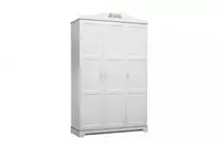 3-х дверный шкаф (глухой) Almila "Bianca" 137 х 55.3 х 225 см (Турция) Белый/декор