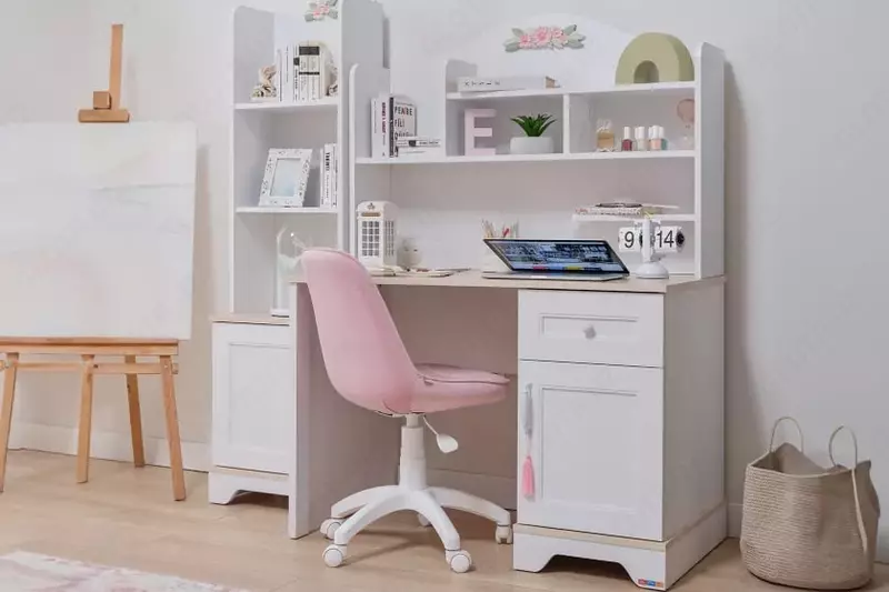 Книжный шкаф Almila "Bianca" 47 х 37.5 х 173 см (Турция) Белый/карамель