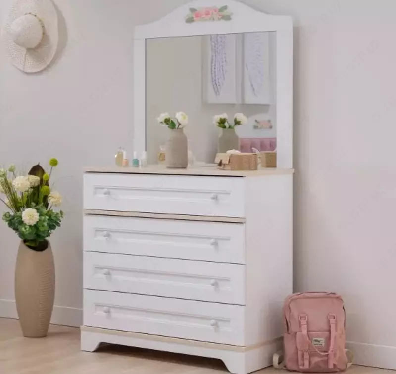 Комод Almila "Bianca" 92 х 46.3 х 88.8 см (Турция) Белый/карамель Только в розницу