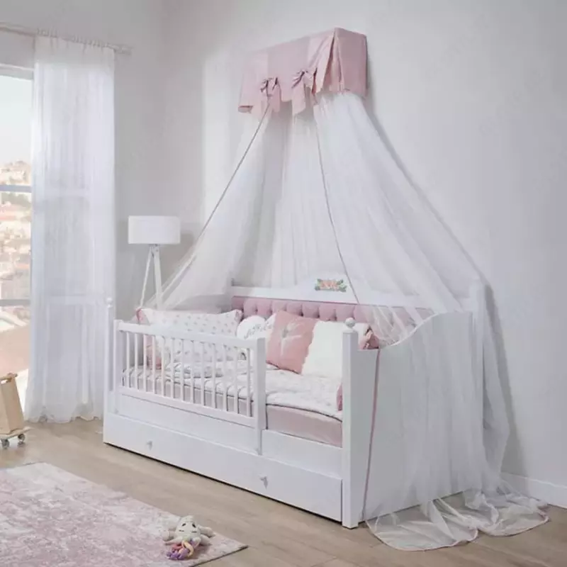 по запросу Chivinli tul + bolalar karavoti uchun ayvon Almila "Queen" (Turkiya) Oq/Pushti