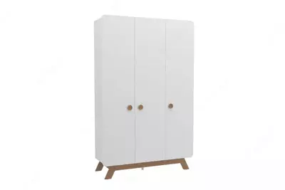 3 eshikli shkaf (qattiq) Almila "Cute" 134,7 x 54,2 x 211,5 sm (Turkiya) Eman/Oq