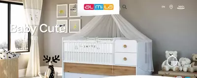 Beshik uchun chaqaloq moduli Almila "Cute" 80 x 175 sm (Turkiya) Oq