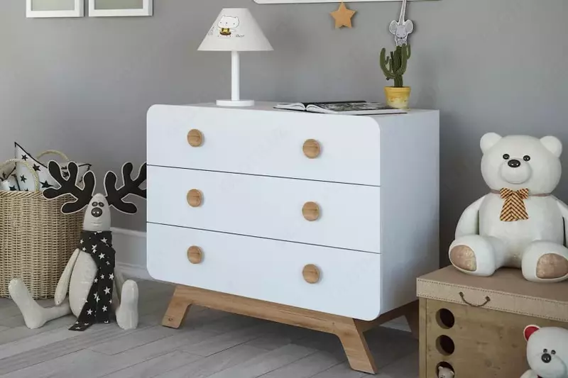 Детский комод Almila "Cute" 100 х 54 х 84.4 см (Турция) Белый/Дуб - по запросу