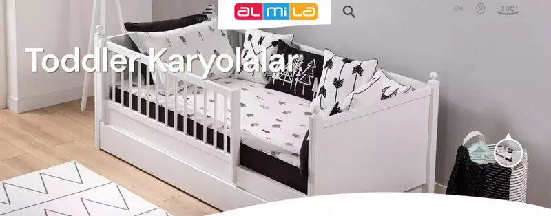 Bolalar beshigi Almila "Monte House" 90 x 200 sm (Turkiya) Oq/eman Магазин турецкой детской мебели "ALMILA"