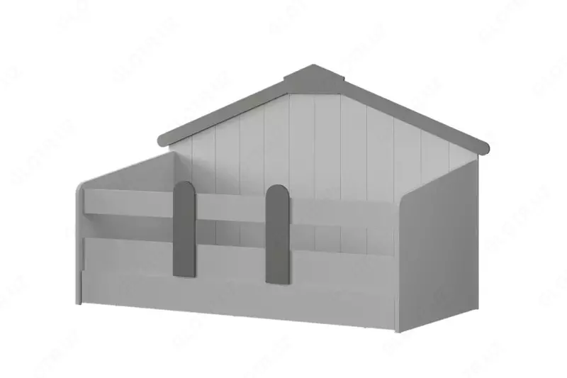 Детская кроватка Almila "Baby Cute House" 90 х 200 см (Турция) Белая/Серая