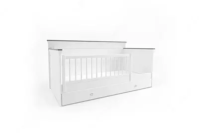 Детская кроватка Almila "Mia Toddler" 90 х 200 см (Турция) Белая/серая