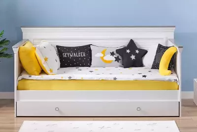 Детская кроватка Almila "Mia Toddler" 90 х 200 см (Турция) Белая/серая