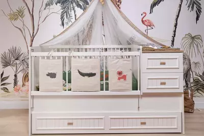 Bolalar karyolasi Almila "Monte" 80 x 180 sm (Turkiya) Oq/eman