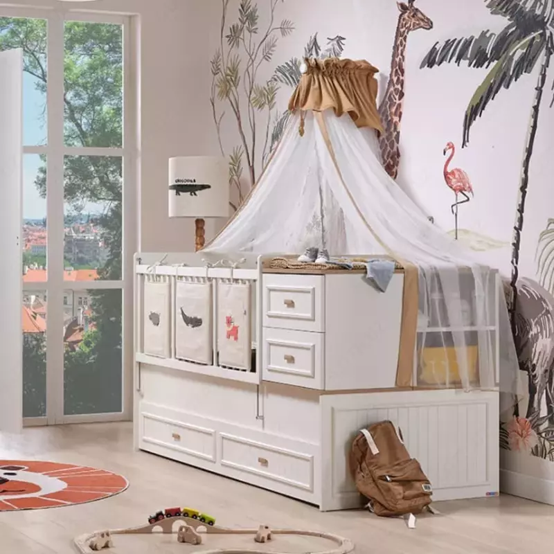 Bolalar karyolasi Almila "Monte" 80 x 180 sm (Turkiya) Oq/eman - Магазин турецкой детской мебели "ALMILA"