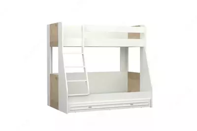 Двухъярусная кровать Almila "Monte Ranza" 90 х 200 см / 120 х 200 см (Турция) Белая/Дуб