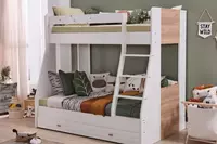 Двухъярусная кровать Almila "Monte Ranza" 90 х 200 см / 120 х 200 см (Турция) Белая/Дуб Только в розницу