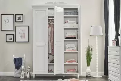 3 eshikli shkaf Almila "Lora" 143,5 x 56,3 x 225 sm (Turkiya) Oq