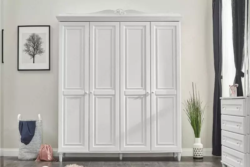 4-х дверный шкаф Almila "Lora" 188.5 х 56.3 х 225 см (Турция) Белый