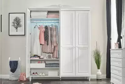 4 eshikli shkaf Almila "Lora" 188,5 x 56,3 x 225 sm (Turkiya) Oq