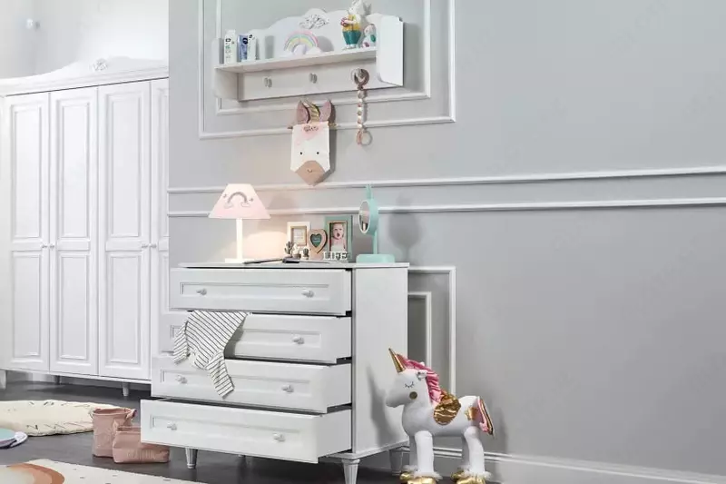 Комод Almila "Lora" 91.8 х 62 х 78 см (Турция) Белый - по запросу