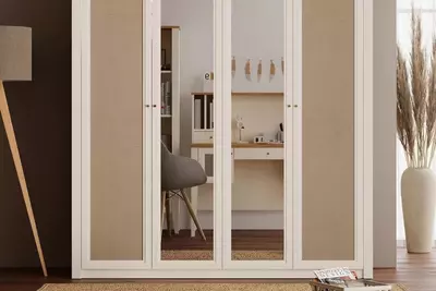 4 eshikli shkaf Almila "Corso" 192,5 x 53 x 216,2 sm (Turkiya) Bej/Oq