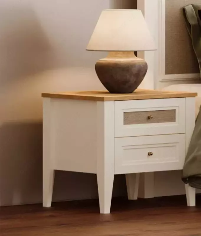 Тумбочка прикроватная Almila "Corso" 56.2 х 48.6 х 54.4 см (Турция) Белая/Бежевая Только в розницу