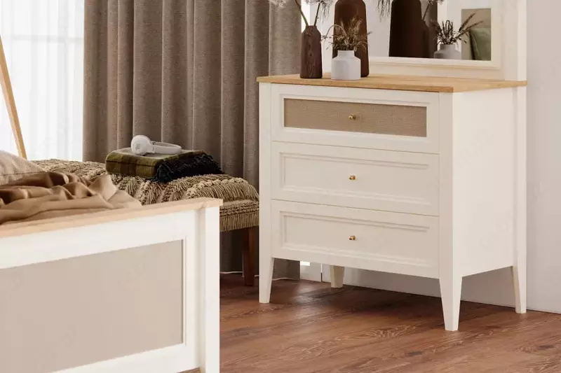 Комод (низкий) Almila "Corso" 91.2 х 48.6 х 86.7 см (Турция) Белый/Бежевый Только в розницу