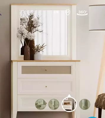 Sandiq (past) Almila "Corso" 91,2 x 48,6 x 86,7 sm (Turkiya) Oq/Bej