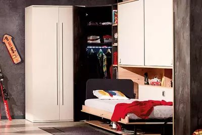Комплект молодежной "Умной" мебели 3 в 1 Almila "Harmony" 219 х 62.5 х 212.5 см (Турция) Дуб/Белый