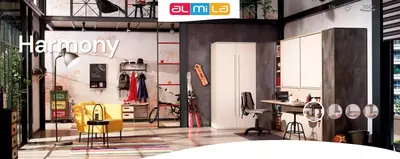 Комплект молодежной "Умной" мебели 3 в 1 Almila "Harmony" 219 х 62.5 х 212.5 см (Турция) Дуб/Белый