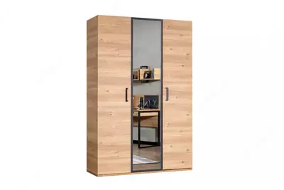 Шкаф 3-х дверный (глухой, зеркальный) Almila "New Options-Irony" 135 х 54.1 х 205 см (Турция) Дуб