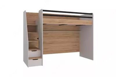 Двухъярусная многофункциональная кровать Almila "New Options Ranza" 90 х 200 см (Турция) Дуб/белая