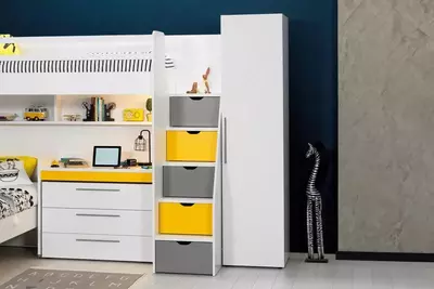 Письменный стол (средний) Almila "Neo Sarı" 106.2 х 60.8 х 86 см (Турция) Белый/Желтый