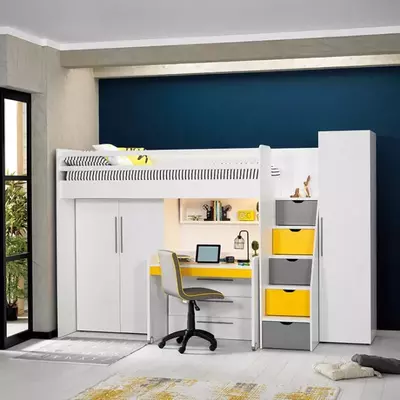 Письменный стол (средний) Almila "Neo Sarı" 106.2 х 60.8 х 86 см (Турция) Белый/Желтый