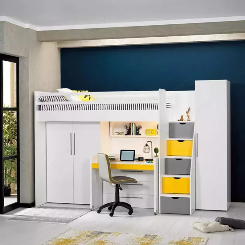 Письменный стол (средний) Almila "Neo Sarı" 106.2 х 60.8 х 86 см (Турция) Белый/Желтый Только в розницу