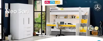 Письменный стол (большой) Almila "Neo Sarı" 204.3 х 60.8 х 86 см (Турция) Белый/Желтый