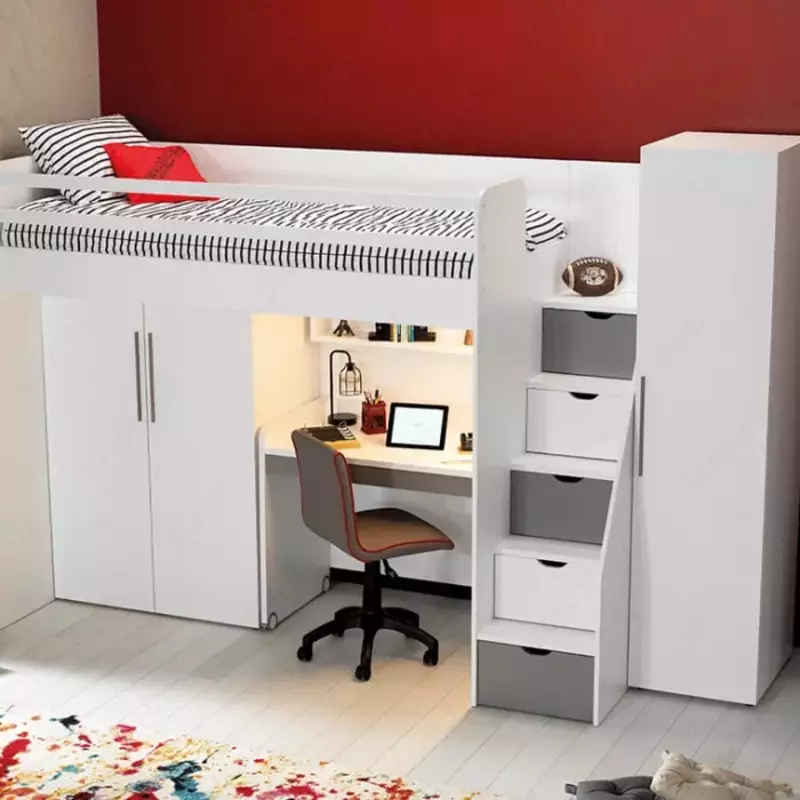 2-х дверный шкаф Almila "Neo Grey" 98 х 61.5 х 140 см (Турция) Белый